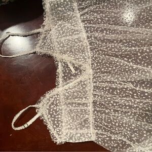 Anthropologie - tulle dress white polka dot